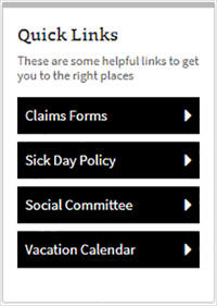 The links widget with links that use a bar color.